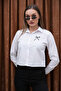 Women's Embroidery Detailed Crop Shirt - 2