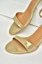 U 820231509   Gold Thick Heeled Women's Shoes - 7