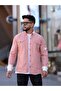 Men's Slim Fit Slim Fit Long Sleeve Double Pocket Shirt with Lapel Detail.