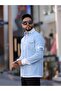 Men's Slim Fit Slim Fit Long Sleeve Double Pocket Shirt with Lapel Detail. - 3