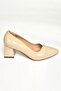 U 820620008   Beige Patent Leather Thick Heeled Women's Shoes - 6
