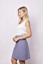 High Waist Light Lycra Fabric Knee Length A-Line Skirt-Dirty Blue - 6