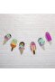 Ice Cream Themed Banner 6 Pieces Birthday Ornament