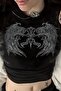 Women's Gothic Chest Wing Crop Black