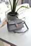 Women's Platinum Silvery Buckle Detailed Chain Hand Shoulder Bag - 3