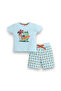 - Printed T-shirt and All-Over Printed Shorts Pyjama Set