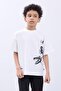 100% Cotton Double Crocodile Printed T-Shirt - Double Boy Oversize T-Shirt Ecru/Black - 6