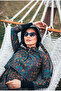 Wild Spirit Women's Short Patterned Zippered Full Covered Hijab Swimsuit Set of 3 - 6
