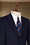 Navy Blue Textured Italian Style Slim Fit Men's Blazer Jacket - 2