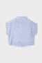 Girl's Shirt-Crop Two-Piece Set / Blue Striped - 5
