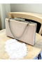 Skin Nude Stone Color Handprint Satin Women's Evening Dress Bag Wedding Engagement - 4