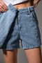 Blue Women Punch Shorts Skirt High Waist Cut Bukle Effect Crafted Denim Jeans Short Casual @Foligno - 3