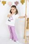 Girl's Heart Printed Tights Top with Printed Bow Detail Bottom Top Set - 3