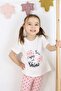 Girl's Heart Printed Tights Top with Printed Bow Detail Bottom Top Set - 3