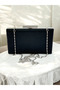 Black Color Non-Marking Glittery Satin Crystal Stone Women's Evening Dress Bag - 6