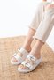 Dm-6010 Daily Women's Slippers with White Buckle Accessories