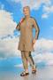 Fashion Stripe Women's Full Hijab Swimsuit with Pants and Sleeve Stripes Beige 31065 - 3