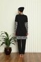 Fashion Stripe Full Hijab Digital Patterned Swimsuit 31039 - 3
