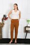 Fashion Stripe Women's Cotton Pocketed 3 Thread Bottom Sweatpants Brown 27510