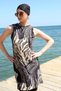 Fashion Line Zero Sleeve Leopard Half Hijab Swimsuit 33010 - 4