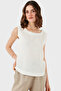 Regular Fit Round Neck Oval Cut Linen Top Top 6251714 - 7