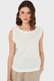 Regular Fit Round Neck Oval Cut Linen Top Top 6251714 - 5