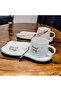 A set of a cup, spoon and saucer, available in two colors: white and pink. - 2