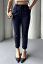 Women's Elise High-Waist Tapered-Leg Shaping Stretch Fabric Trousers with Elastic Back