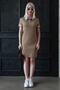 Brown Polo Neck Stripe Detailed Women's Dress Mg2344 - 4