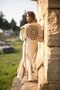 Likya Kimono / Crinkle Linen Hand Print - 3