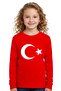 Turkish Flag Moon Star Printed Red Long Sleeve T-Shirt (23 April 19 May) - 2