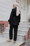 Stone Button Detailed Suit Black - 6