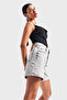 Women's Gray Color Diana T-4S5-12 Shiny Rhinestone Mom Fit Midi Length Design 100% Cotton Denim Shorts - 6