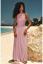 Pink Front Flowy Long Length Women's Dress Mg2364