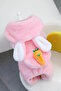 Pink Color Carrot Figured Bag Detailed Plush XXL Dog Jumpsuit - 3