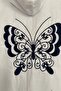 Women's White Large Size Back Butterfly Embroidered Sleeve Fold Cotton Linen Fabric Shirt Jacket - 4