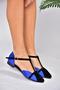 B726881802 Cobalt Blue/Black Suede Women's Ballerinas - 5