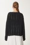 Woman's Black Oversize Knitwear Pullover with Ripped Detail KI00105 - 6