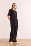 Women's Black Short Sleeve Lower Top Lycra Suit TKM-19000191 - 2