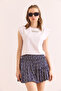 Women's Purple Piece Shorts Soft Textured Stretchy Mini Skirt Etk- 19000307 - 2
