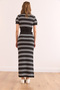 Women's Black Bottom Top Striped Knitwear Suit Tkm- 19000366 - 6