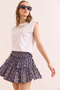 Women's Purple Piece Shorts Soft Textured Stretchy Mini Skirt Etk- 19000307 - 4
