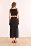 Women's Black Top Blouse Bottom Skirt Cotton Set Tkm-19000369 - 6