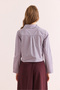 Women's Purple Pocket Detailed Striped Crop Shirt Gml- 19001310 - 2