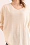 Women's Ecru V-Neck Short Sleeve Flowy Blouse Blz- 19002899 - 6