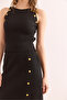 Women's Black Button Detailed Bottom Top Knitwear Set Tkm- 19000367 - 5