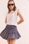 Women's Purple Piece Shorts Soft Textured Stretchy Mini Skirt Etk- 19000307 - 6