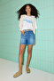 Mavi Yüksek Bel City Boy Denim Şort TWOSS25SR00172 - 3