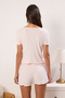 Pembe Dantel ve Gül Aksesuar Detaylı Fitilli Şortlu Örme Pijama Takımı THMSS25PT00417 - 4