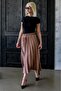 Camel Pleated Midi Length Women's Skirt Mg2393 - 4